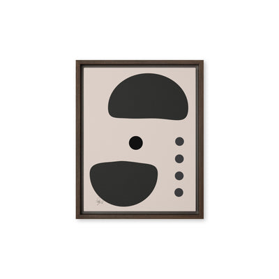 Dots taking sides Light pale framed canvas