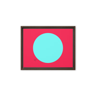 Circling around pink framed canvas