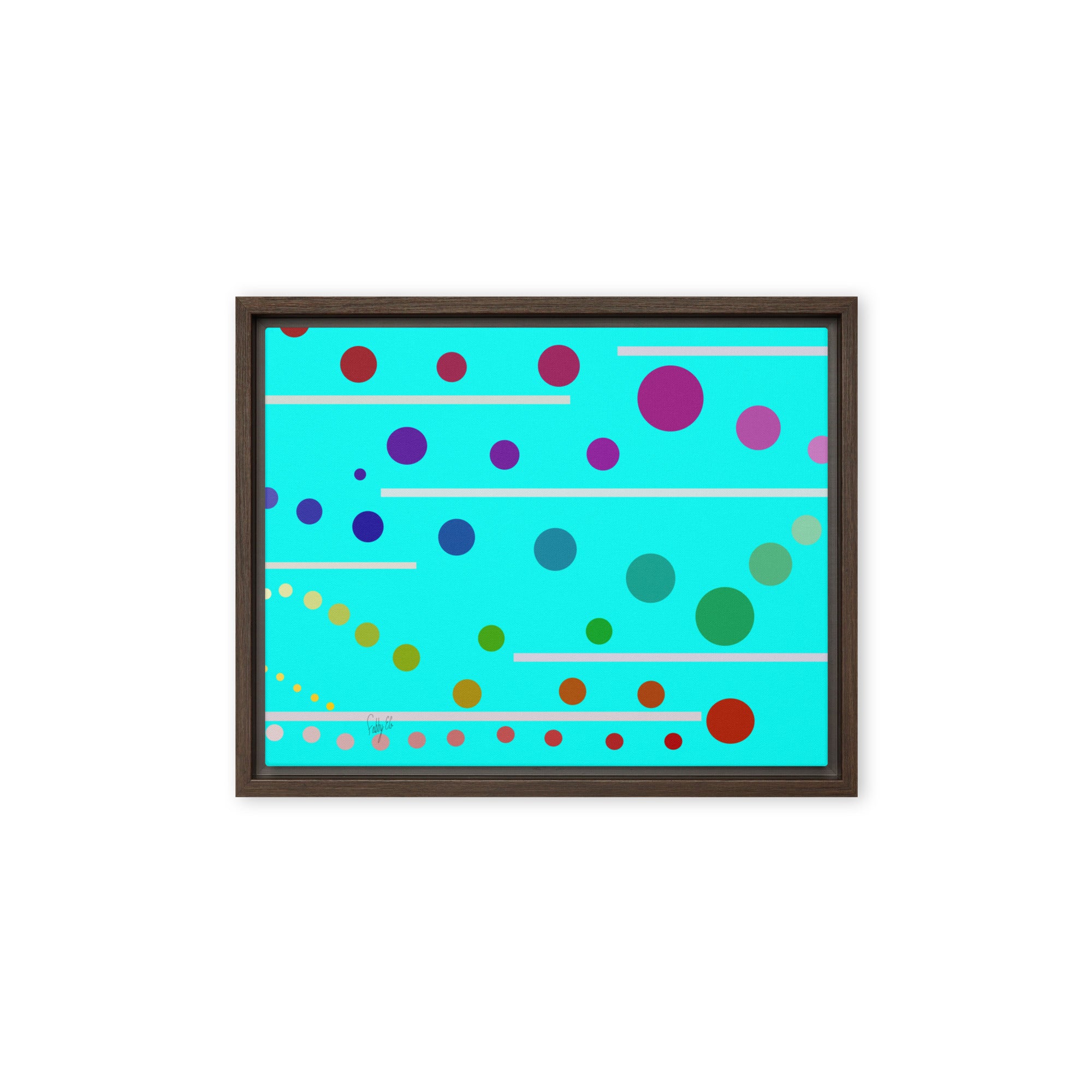 Follow along cyan blue framed canvas