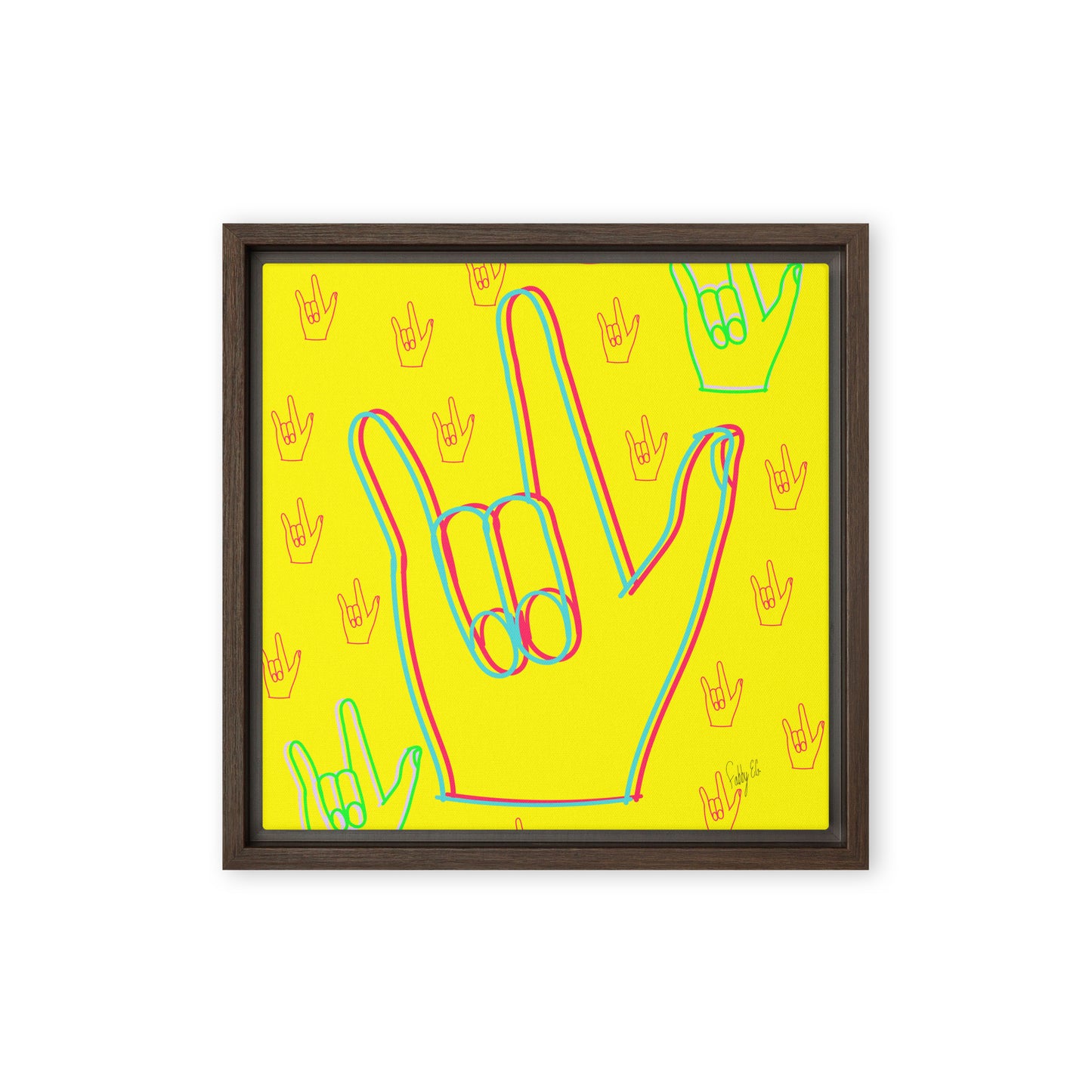 I love you sign language framed canvas