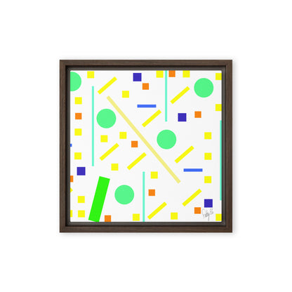 Squares and petite rectangles (white) framed canvas