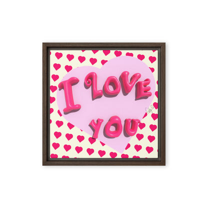 I love you heart framed canvas