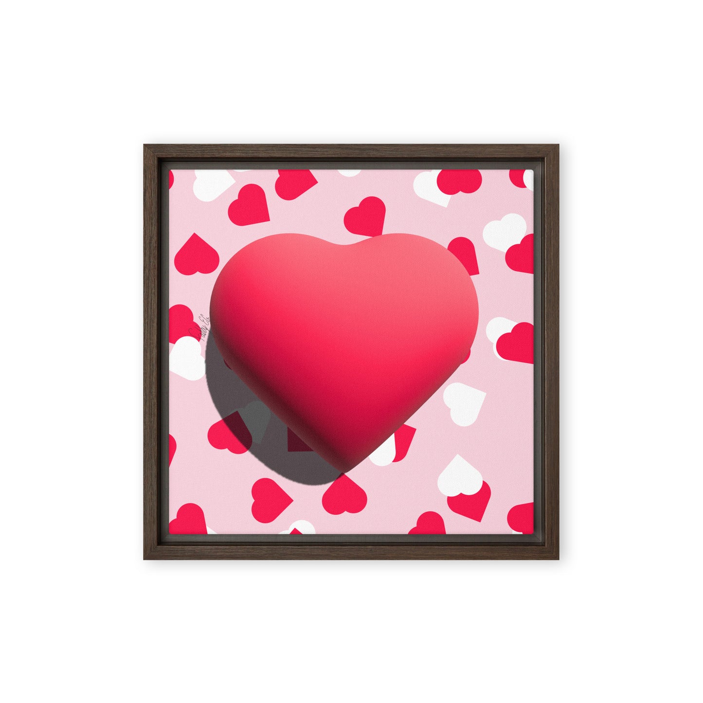 Valentines heart for love framed canvas