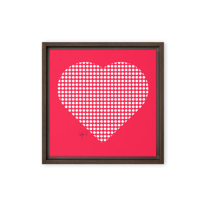 In love (dotted heart) framed canvas