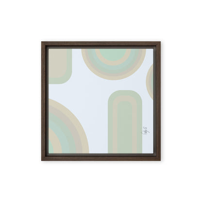 Neutral patterns blue framed canvas