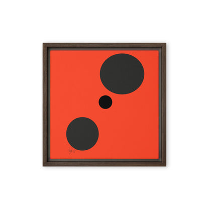 Dots orange framed canvas