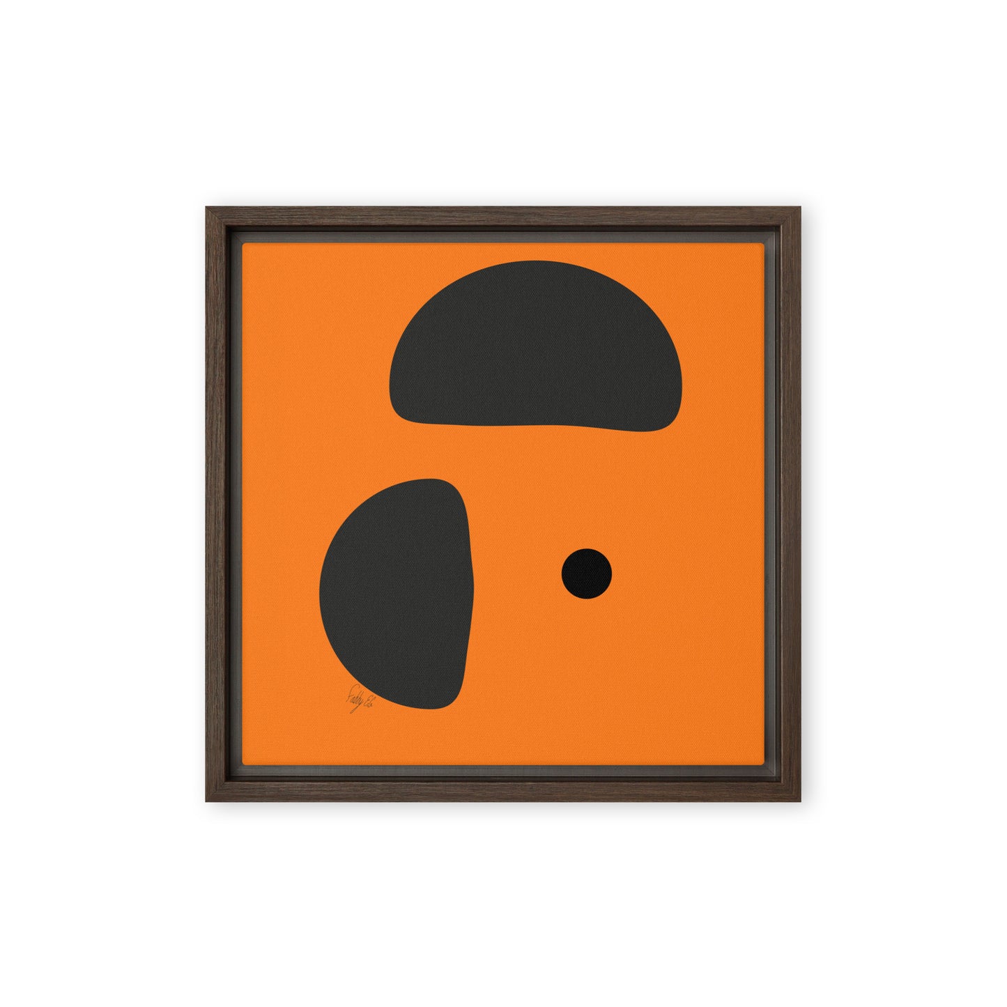 Opposite dots orange framed canvas