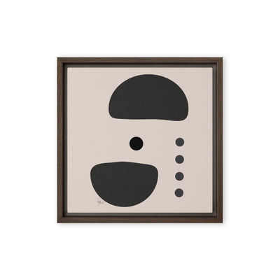 Dots taking sides Light pale framed canvas