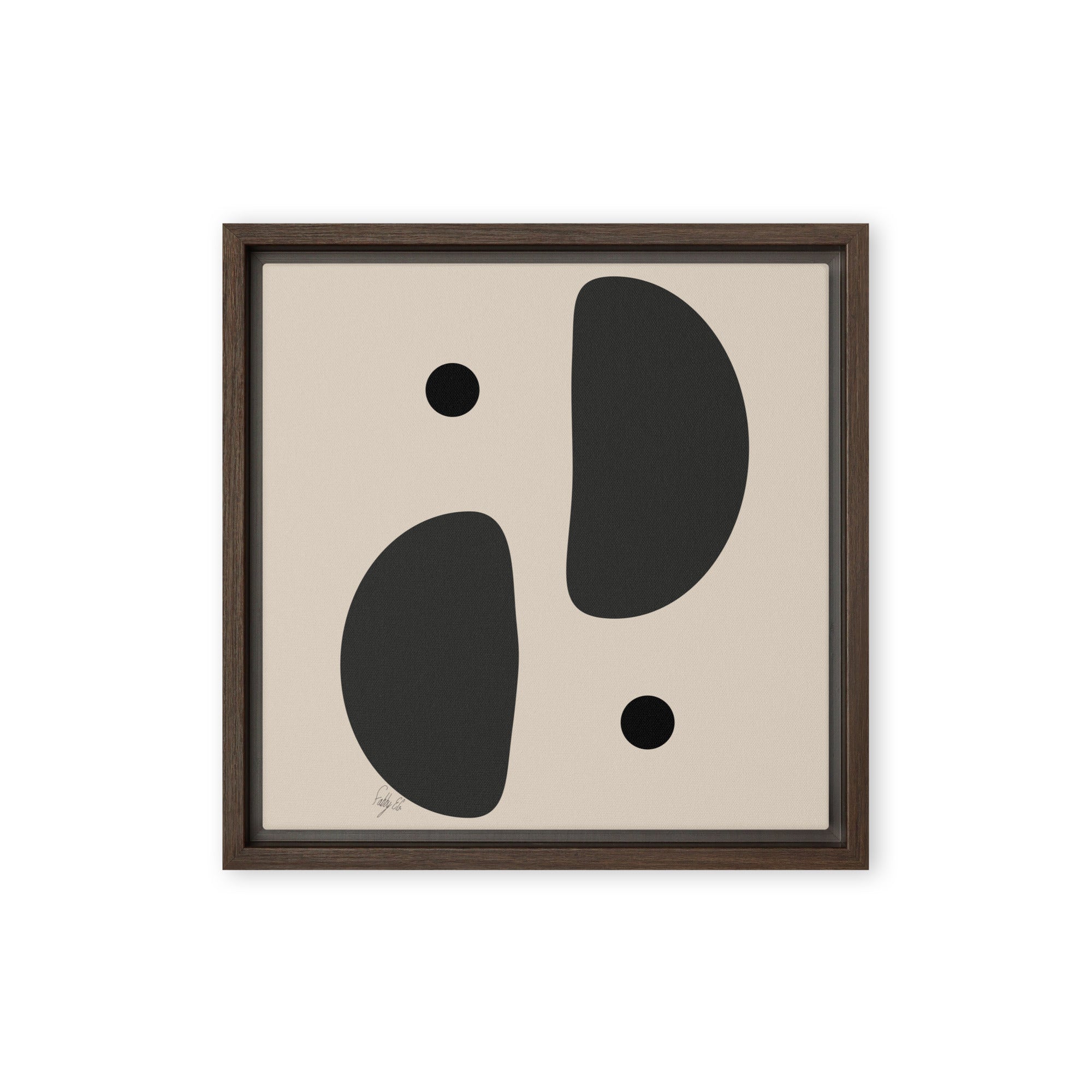 Mirror effect dots pale framed canvas