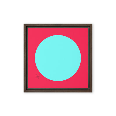 Circling around pink framed canvas