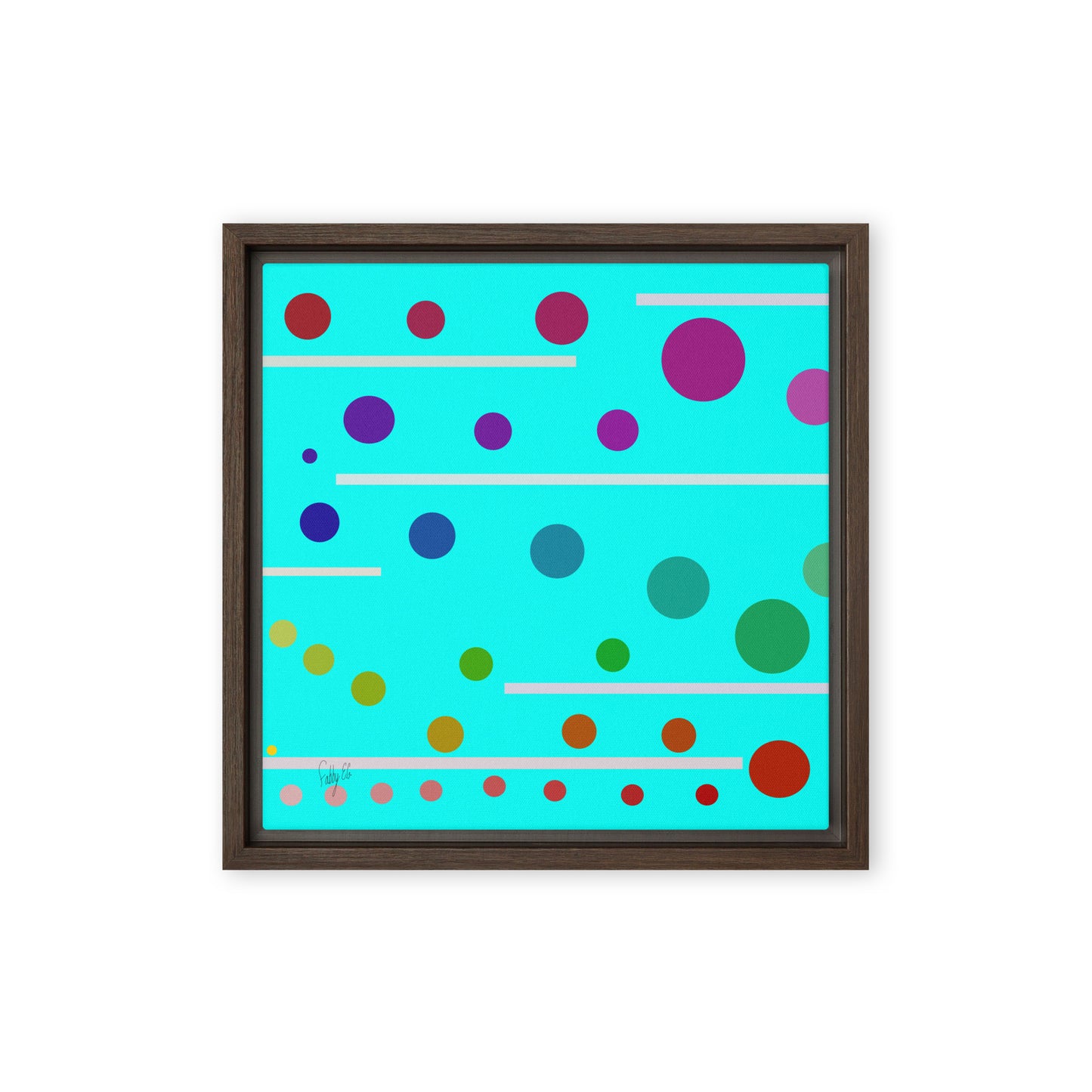 Follow along cyan blue framed canvas