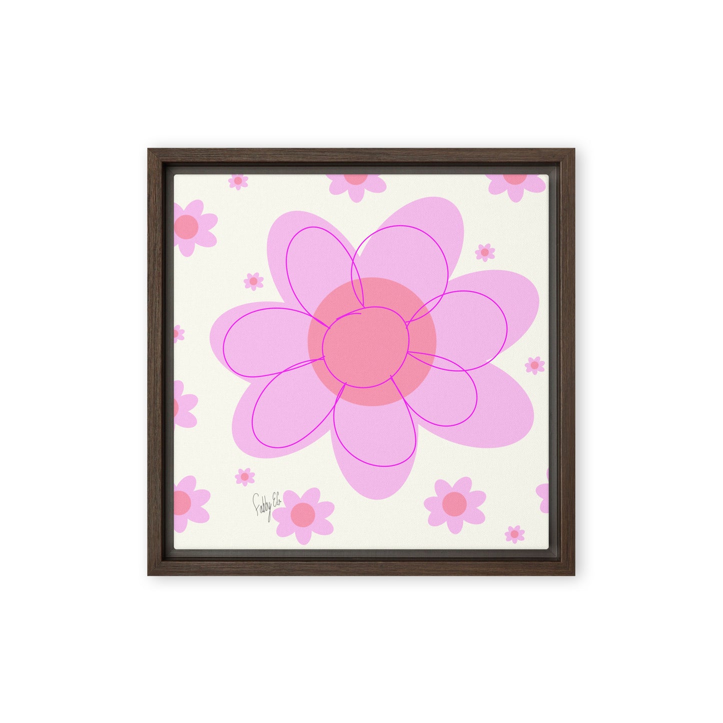 Pink Flower framed canvas