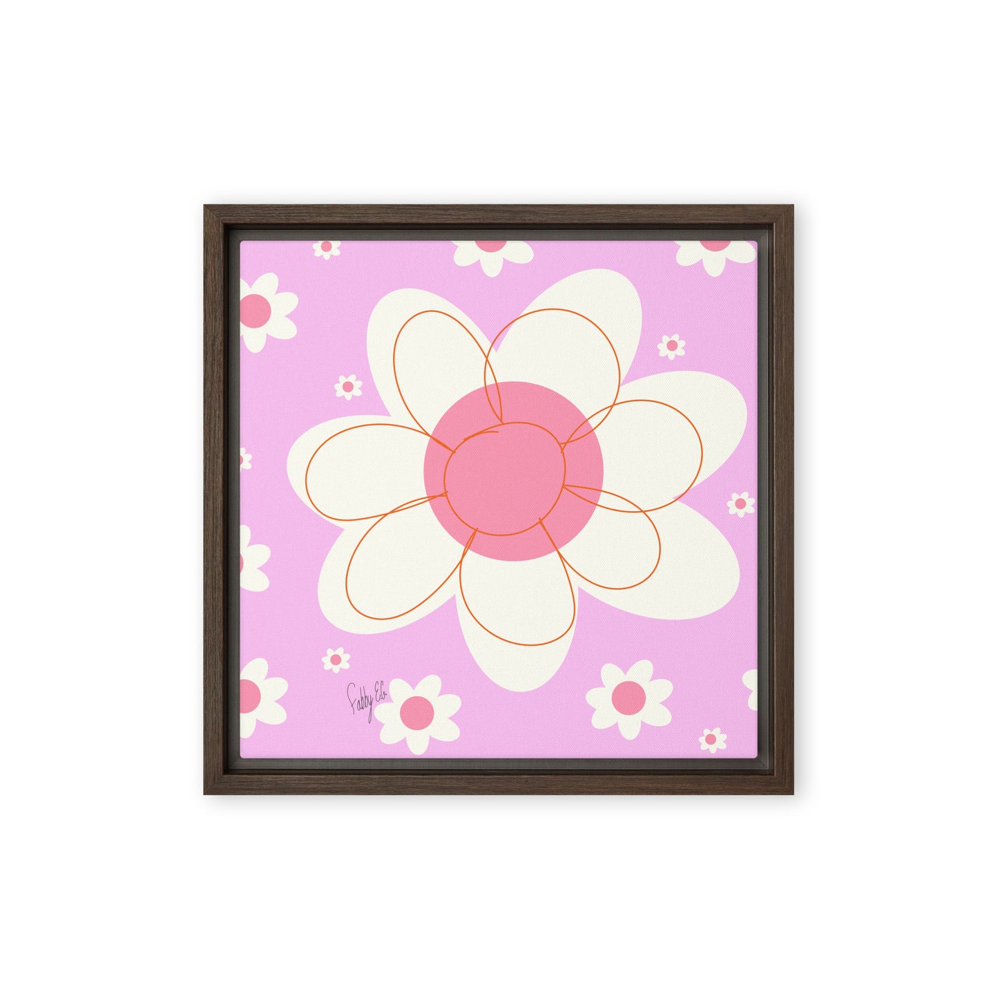 Yellow flower framed canvas