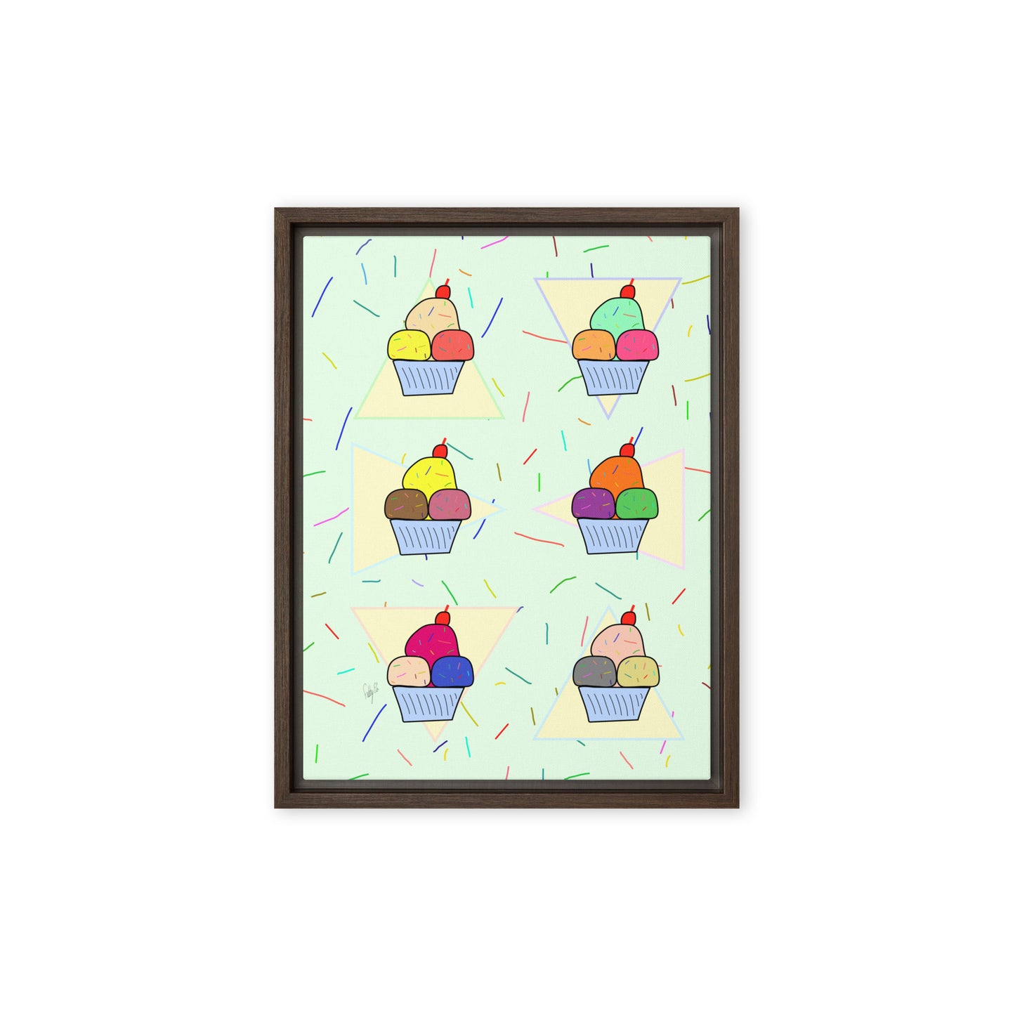 Ice cream time framed canvas