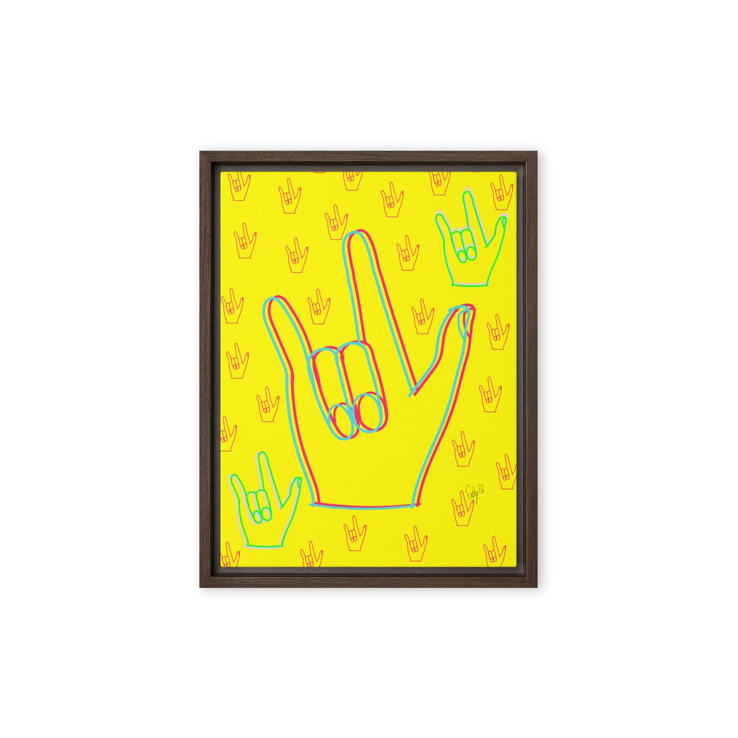 I love you sign language framed canvas