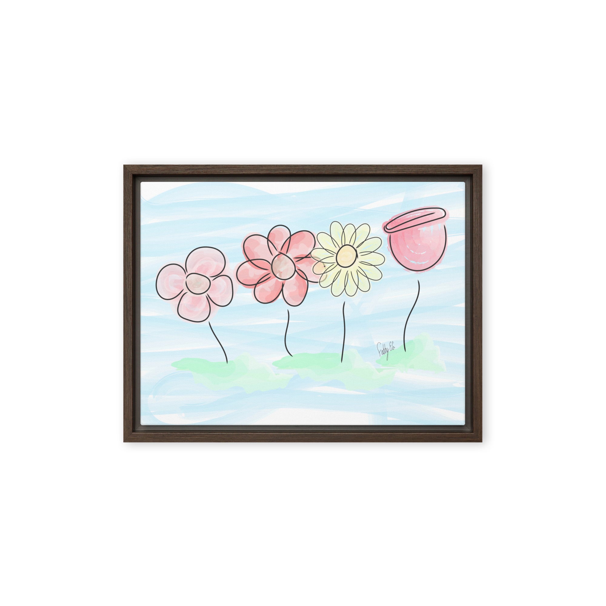 Buying myself four flowers framed canvas