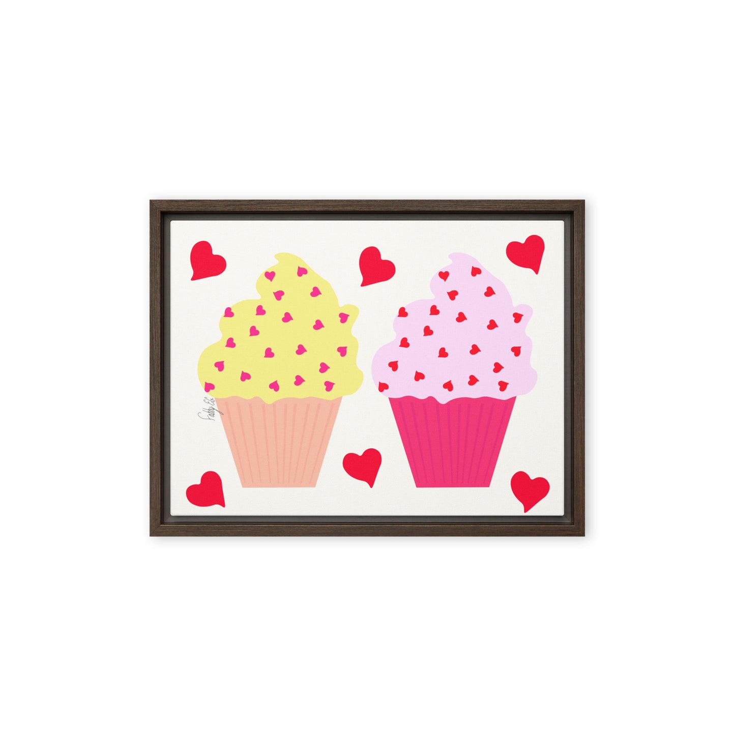 In memory of love cupcakes framed canvas