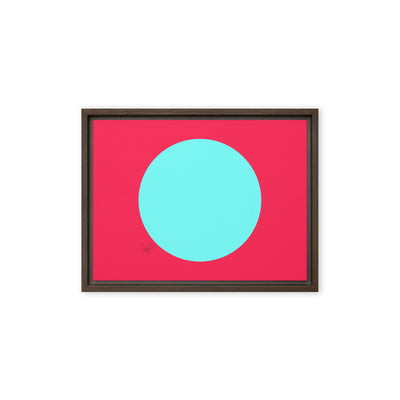 Circling around pink framed canvas