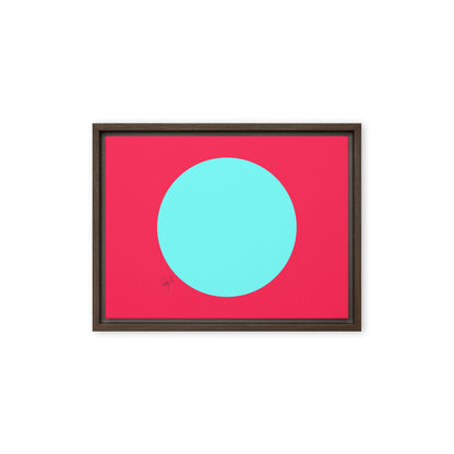 Circling around pink framed canvas