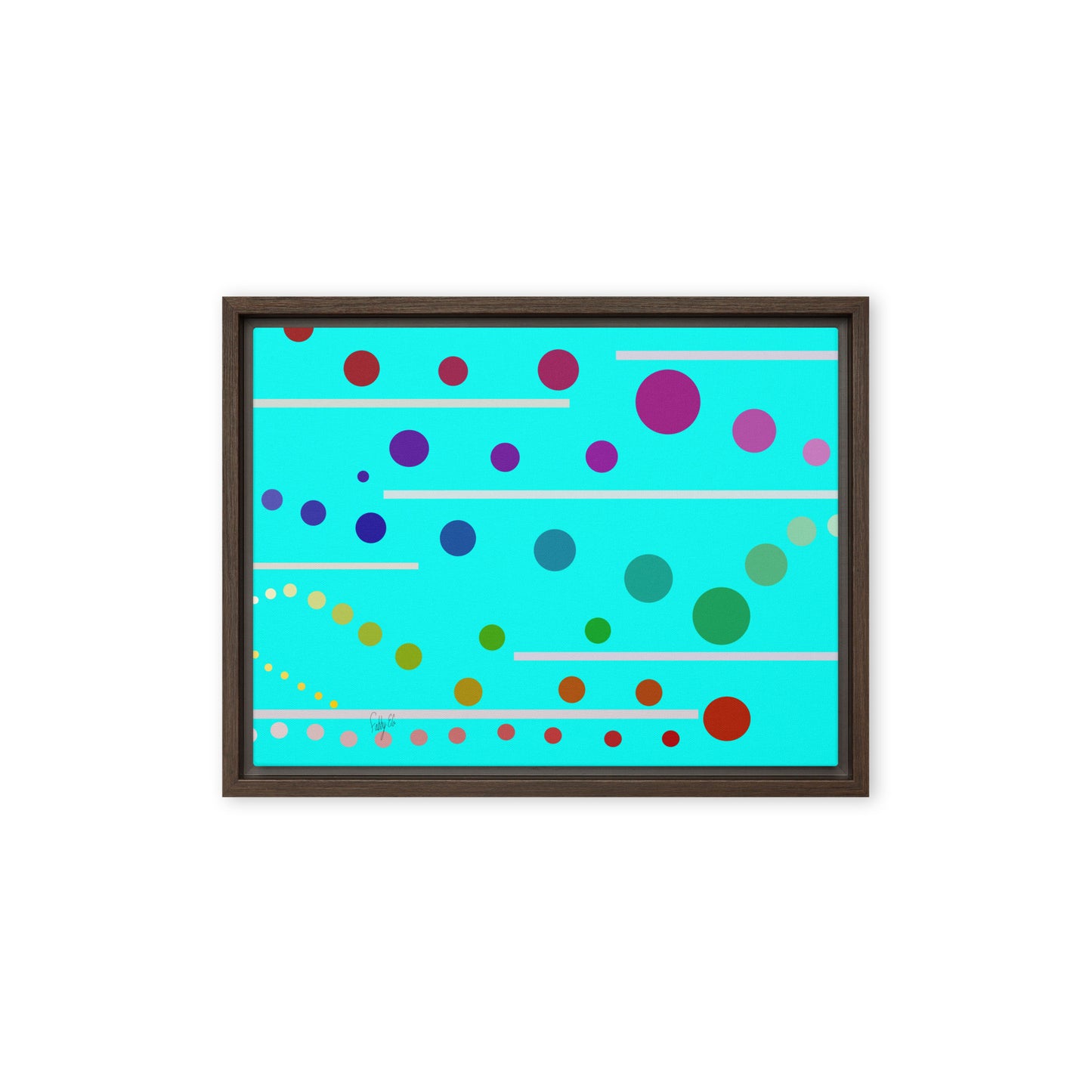 Follow along cyan blue framed canvas