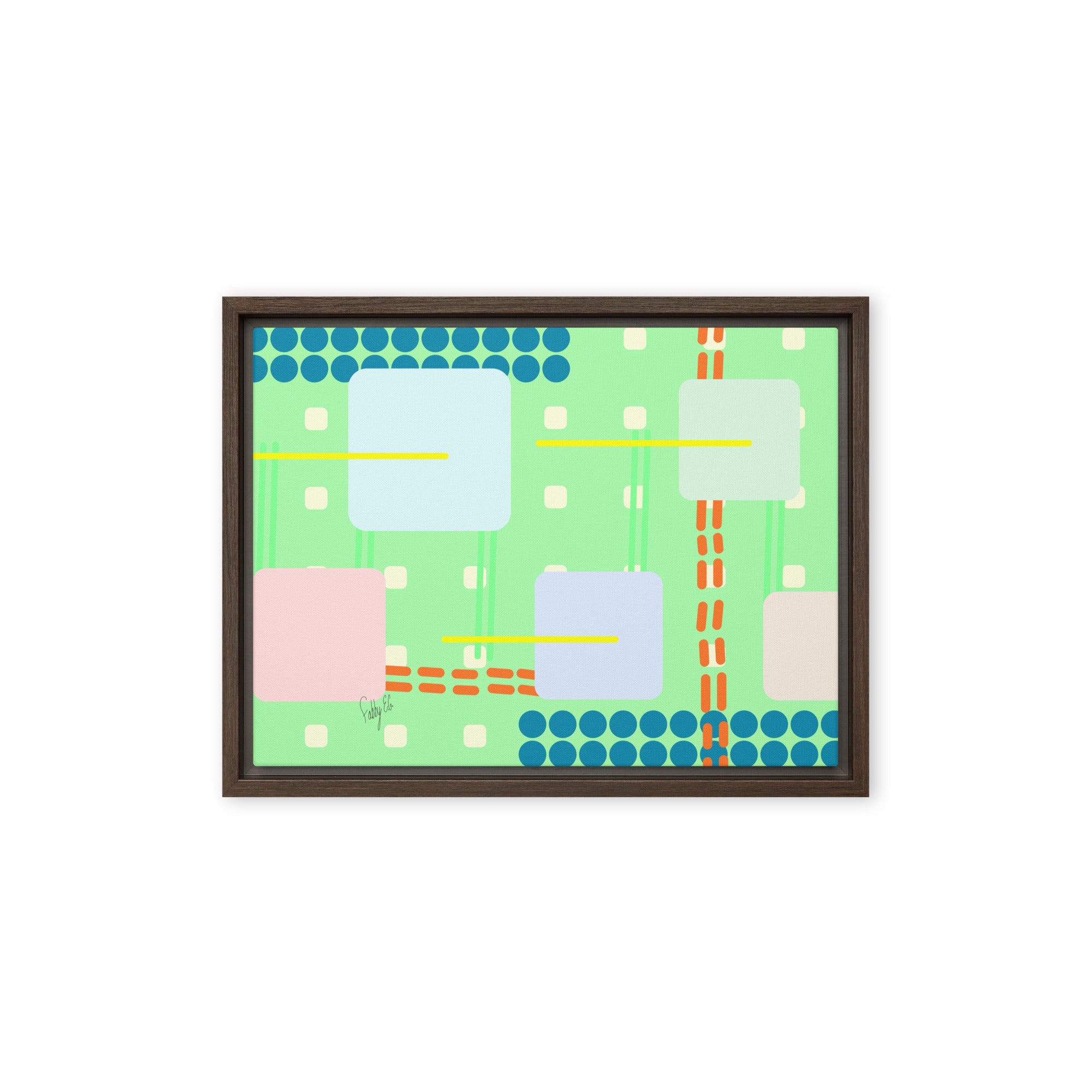 Off grid green framed canvas