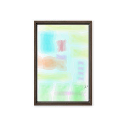 Watercolor abstract framed canvas