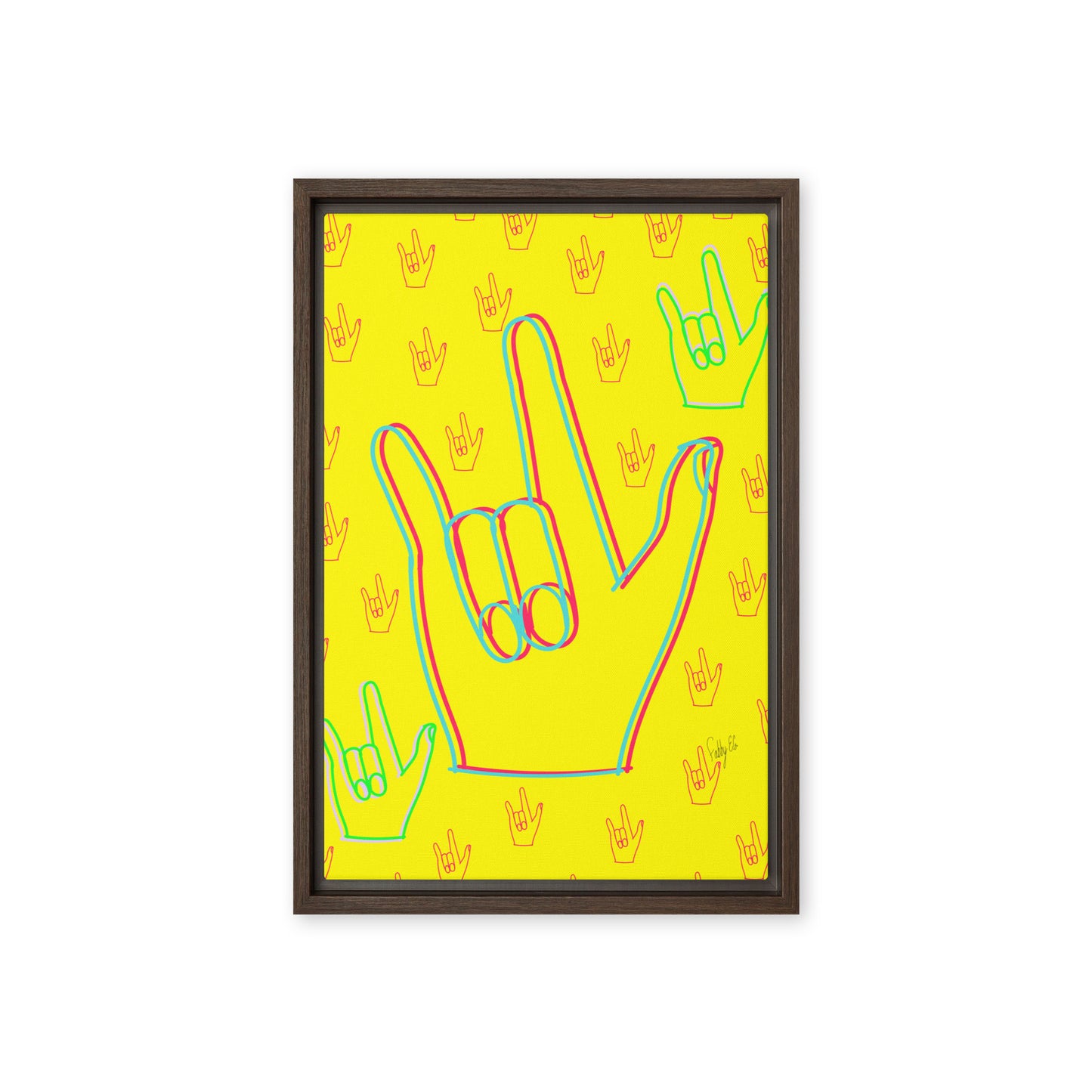 I love you sign language framed canvas