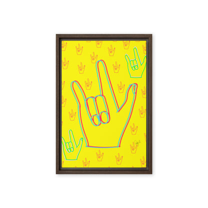 I love you sign language framed canvas