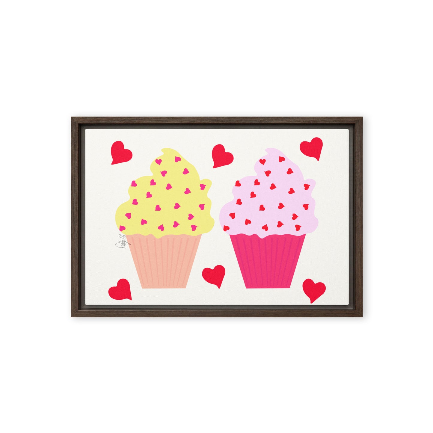 In memory of love cupcakes framed canvas