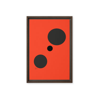 Dots orange framed canvas