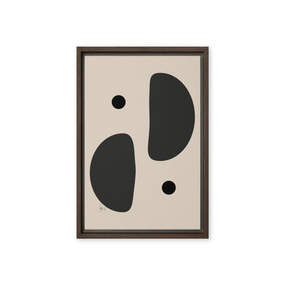 Mirror effect dots pale framed canvas