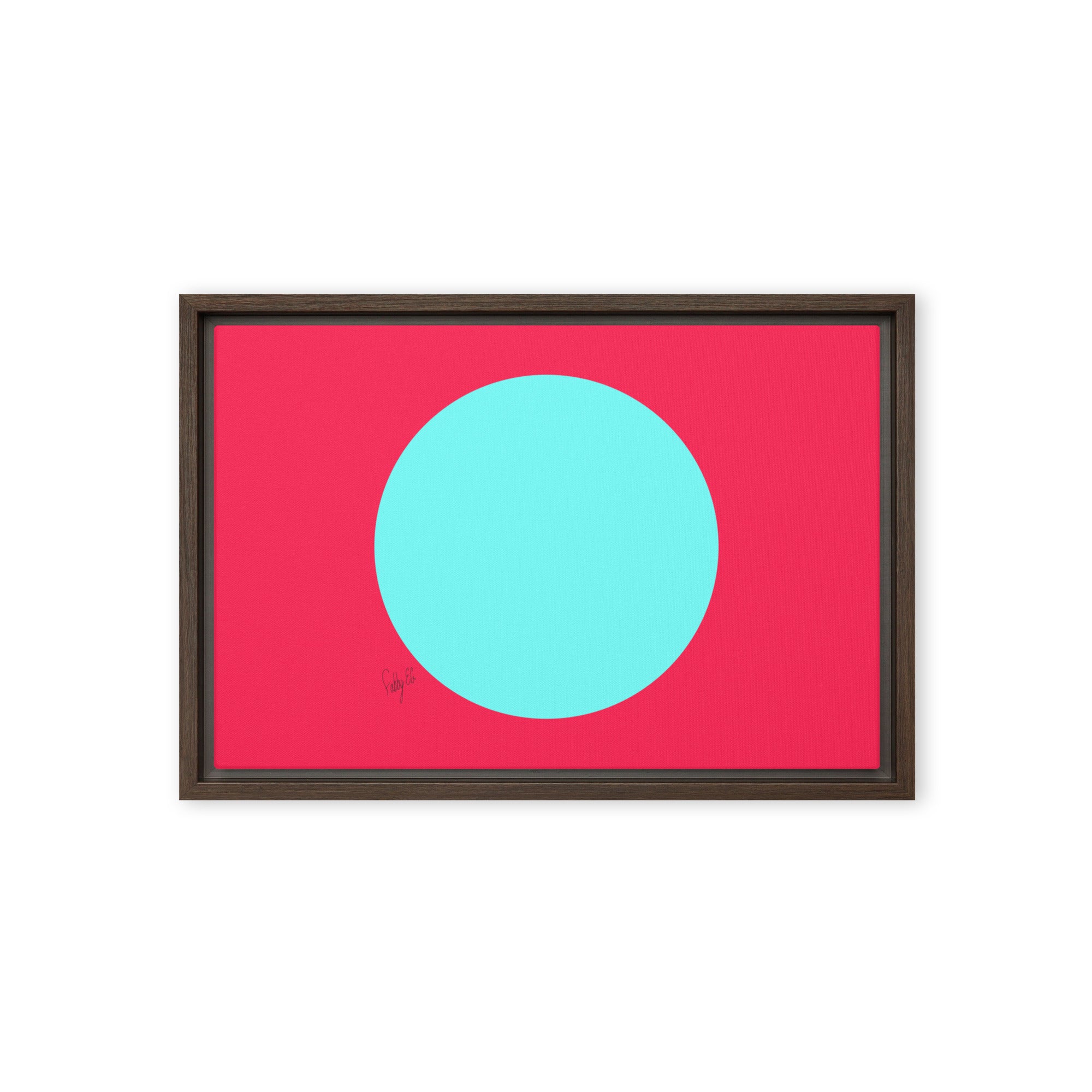 Circling around pink framed canvas