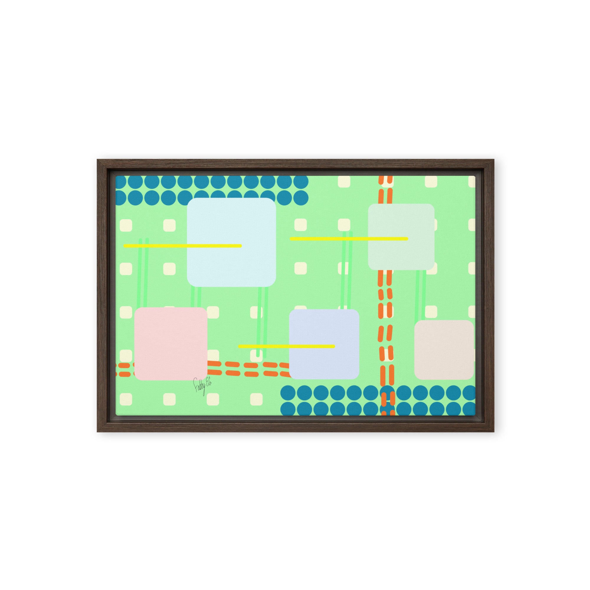 Off grid green framed canvas