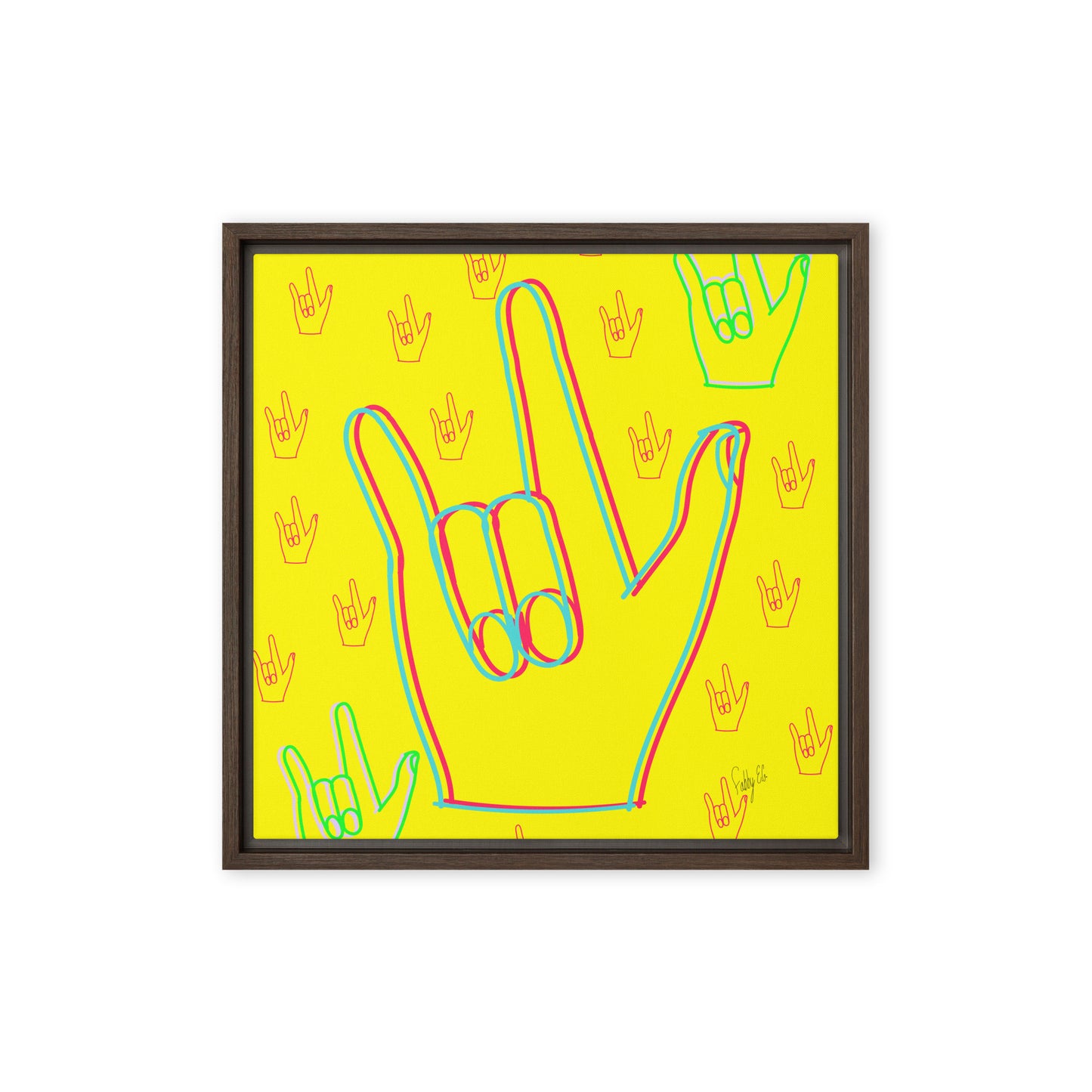 I love you sign language framed canvas