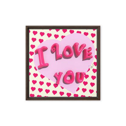 I love you heart framed canvas