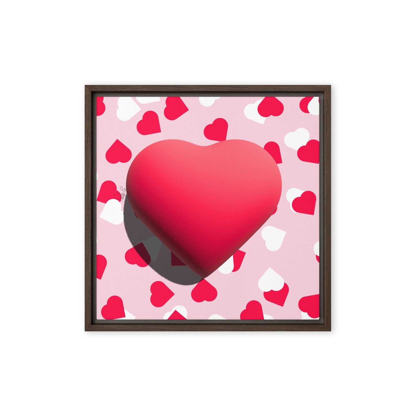 Valentines heart for love framed canvas