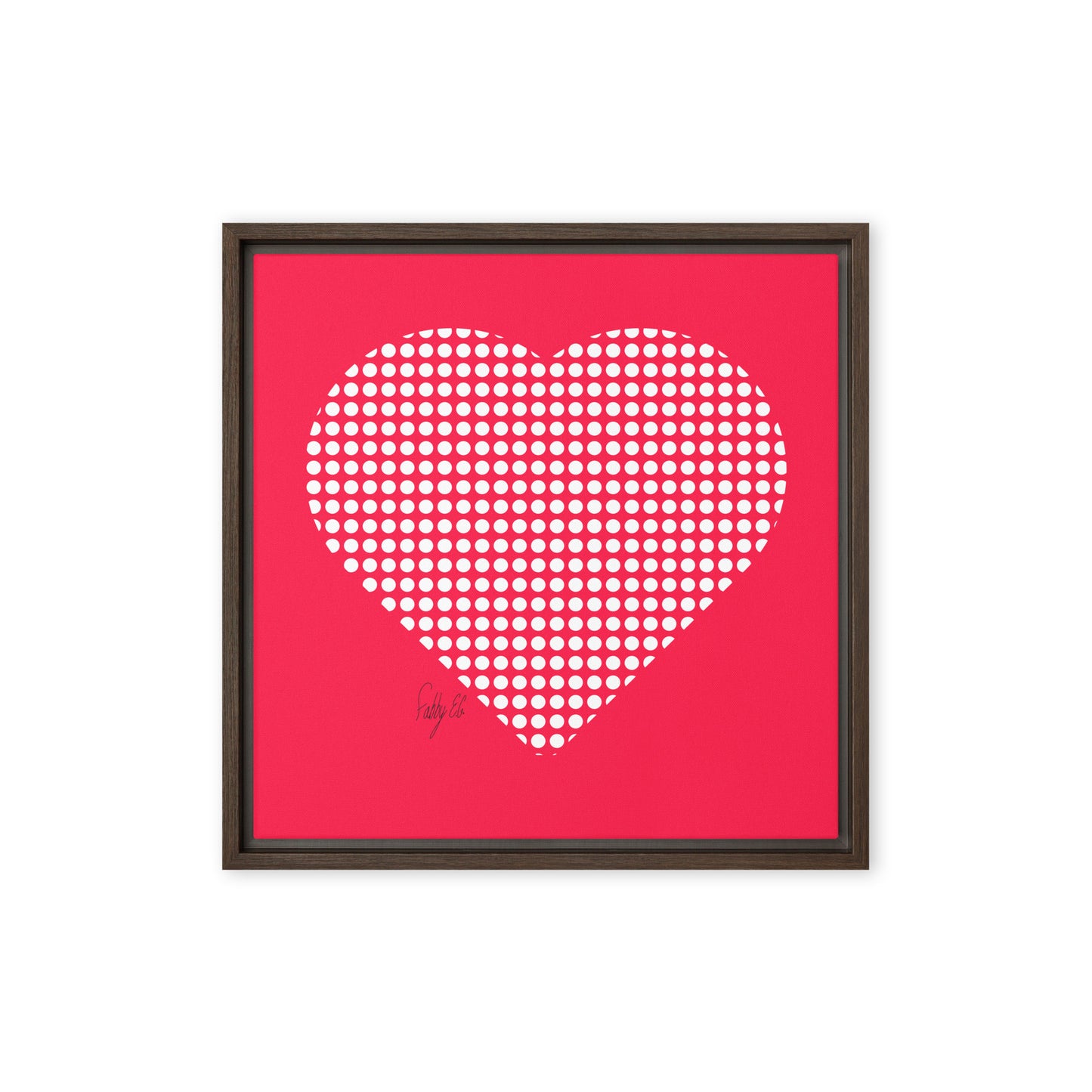 In love (dotted heart) framed canvas