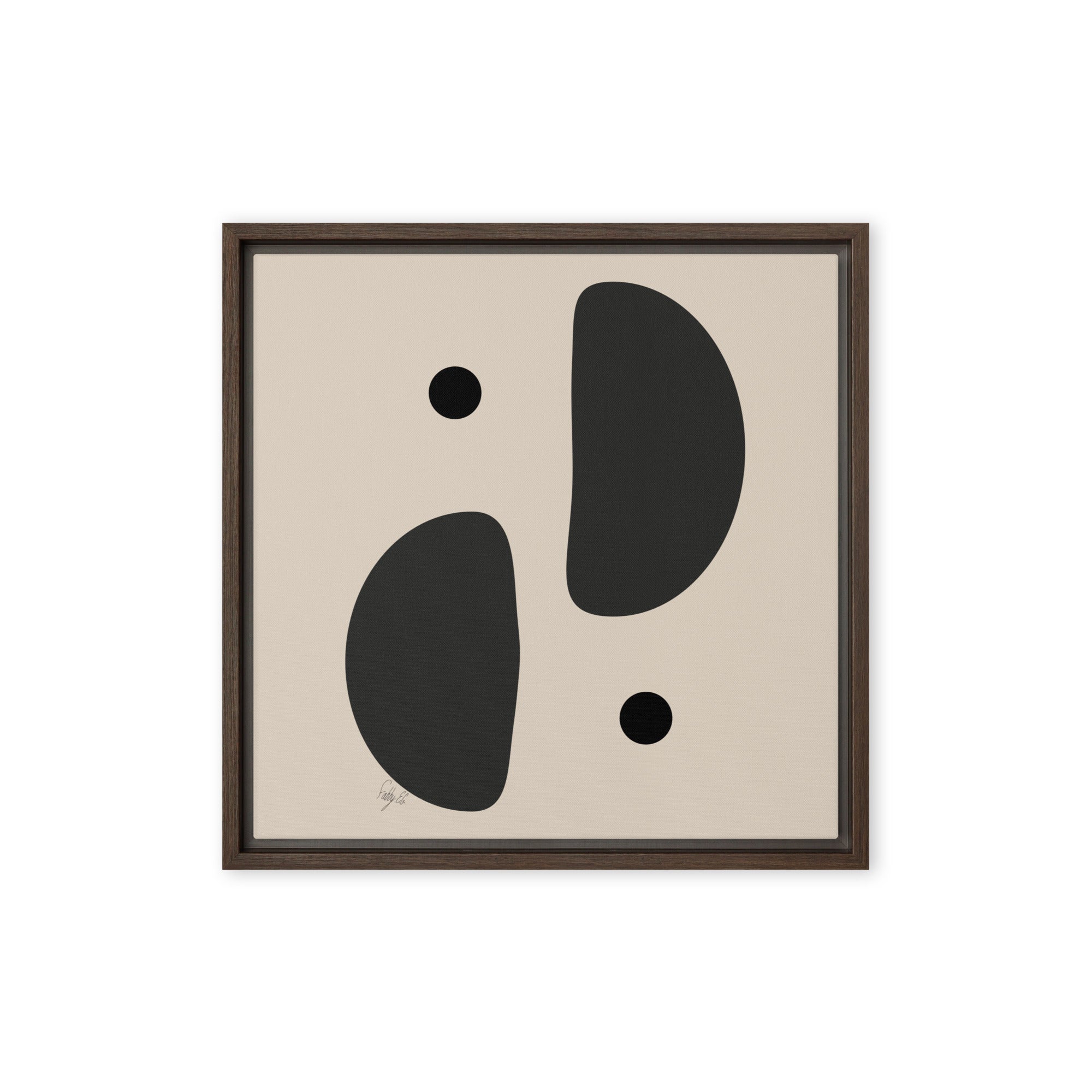 Mirror effect dots pale framed canvas