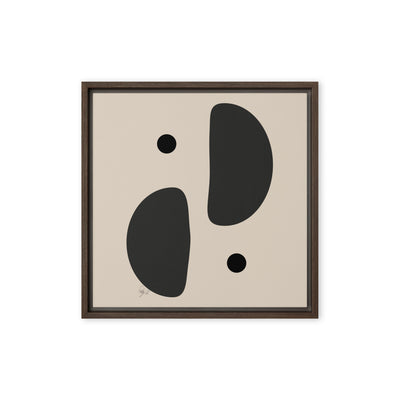 Mirror effect dots pale framed canvas