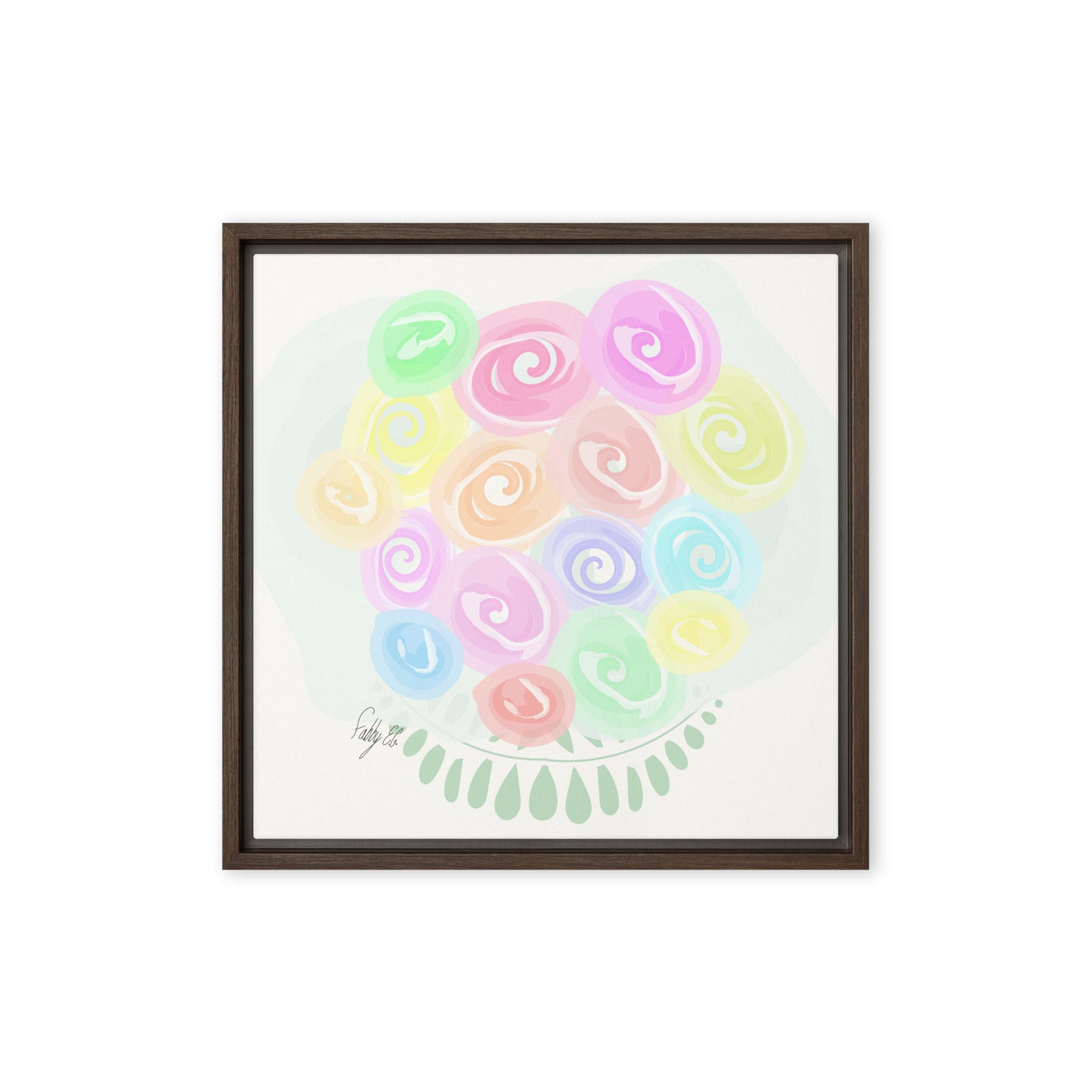 Bouquet of flowers framed canvas