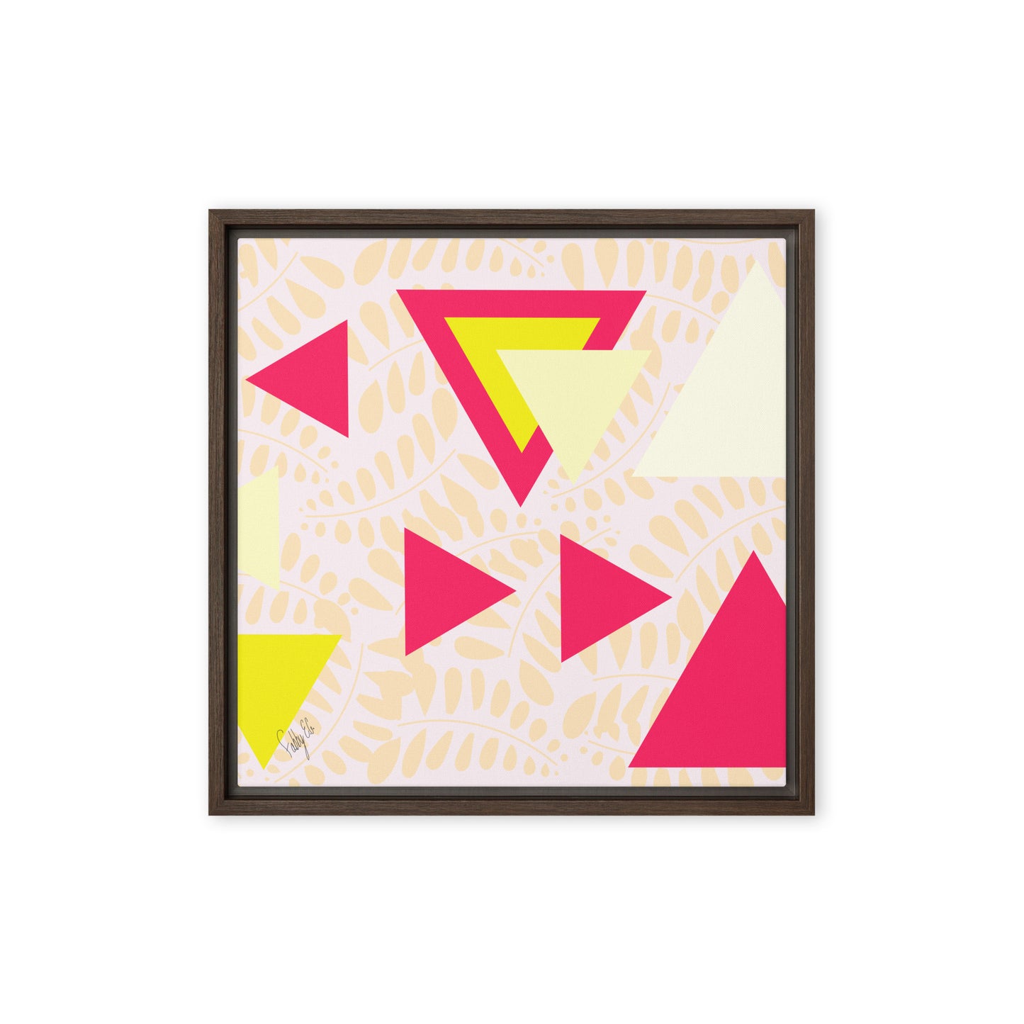 Triangular petals framed canvas