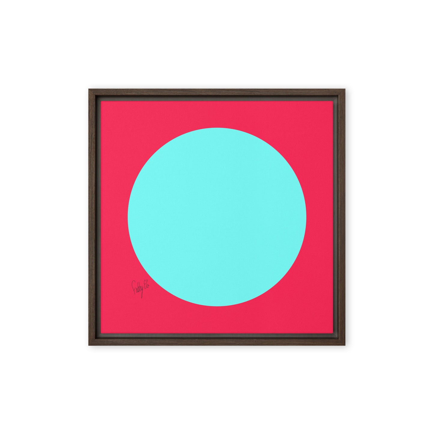 Circling around pink framed canvas