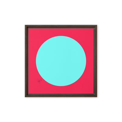 Circling around pink framed canvas