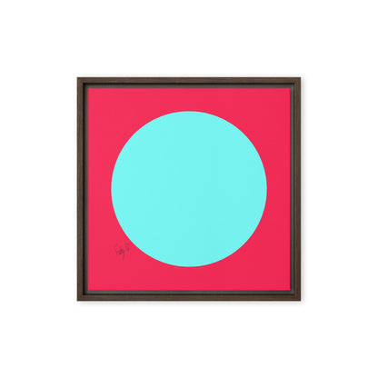 Circling around pink framed canvas