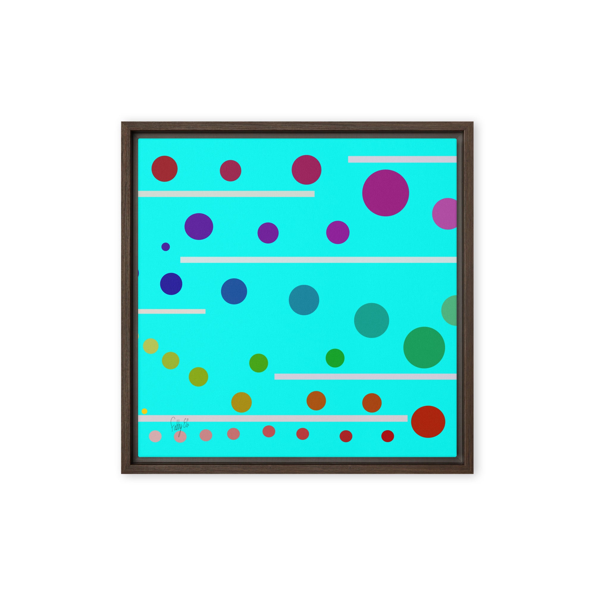 Follow along cyan blue framed canvas