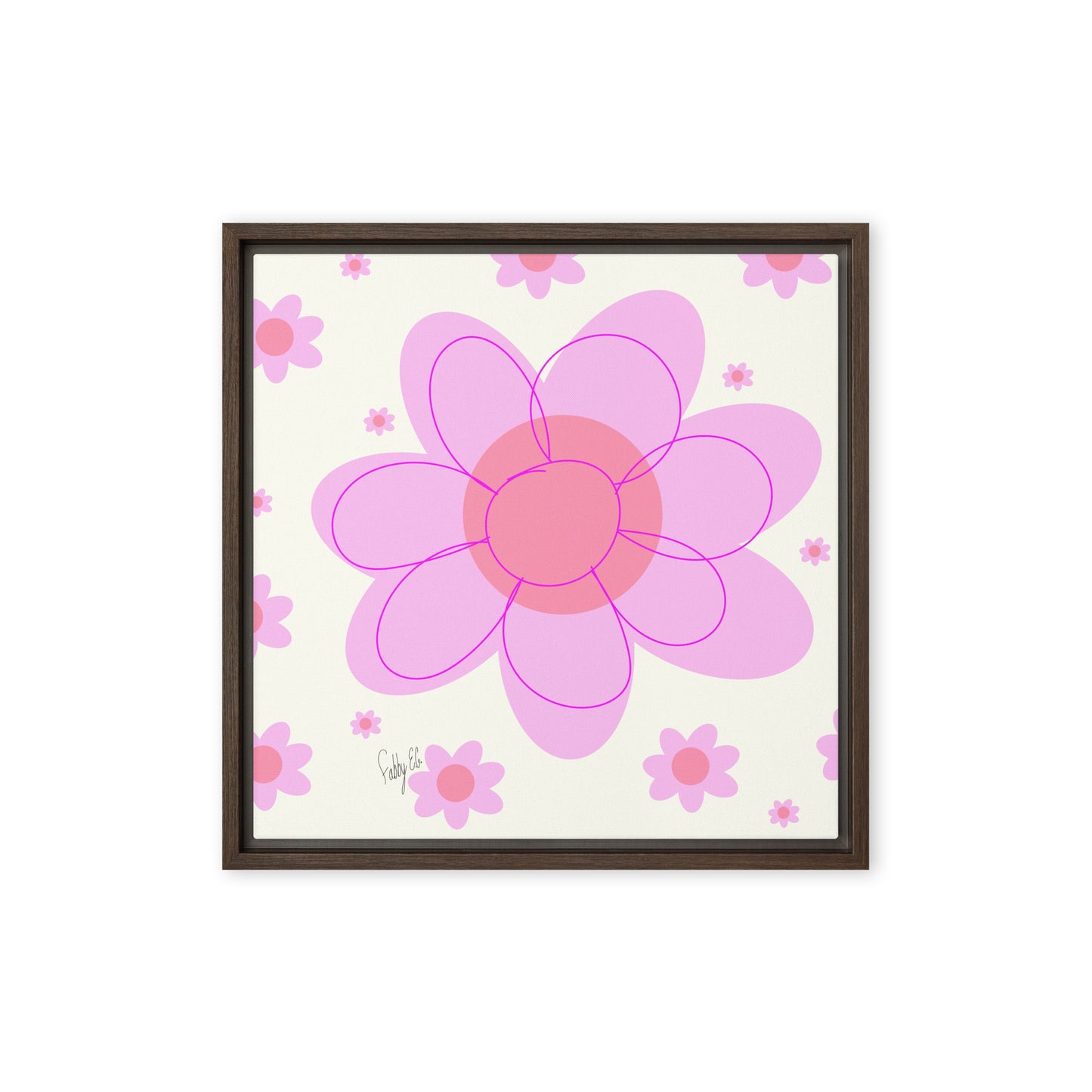 Pink Flower framed canvas