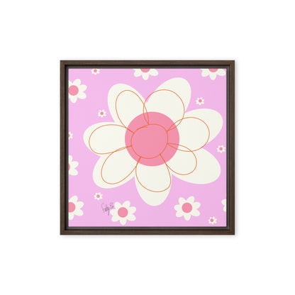 Yellow flower framed canvas