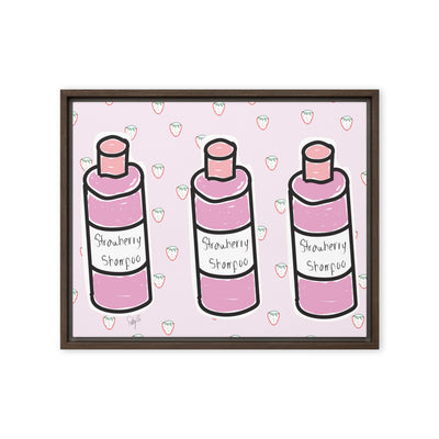 Strawberry shampoo framed canvas
