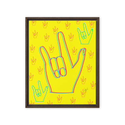 I love you sign language framed canvas