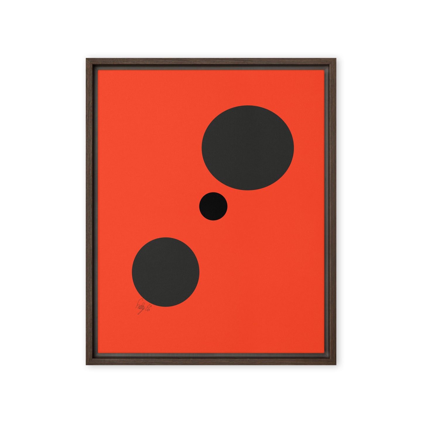 Dots orange framed canvas